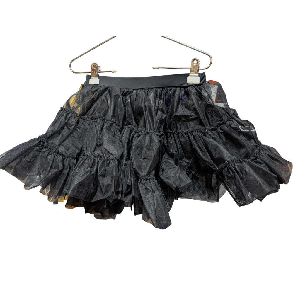 Unbranded Tulle Ruffle Skirt Womens One Size Black Excellent Tiered Mini Punk